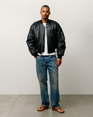 LEATHER BUILT BOMBER