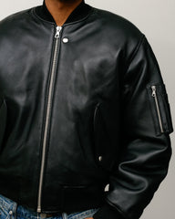 LEATHER BUILT BOMBER