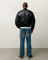 LEATHER BUILT BOMBER