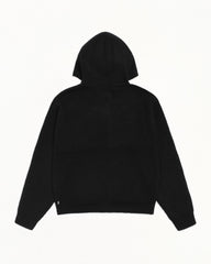 WAFFLE CASHMERE ZIP HOOD SWEATER