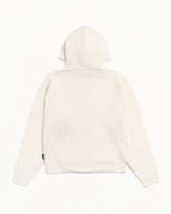 WAFFLE CASHMERE ZIP HOOD SWEATER