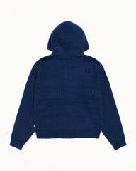 WAFFLE CASHMERE ZIP HOOD SWEATER