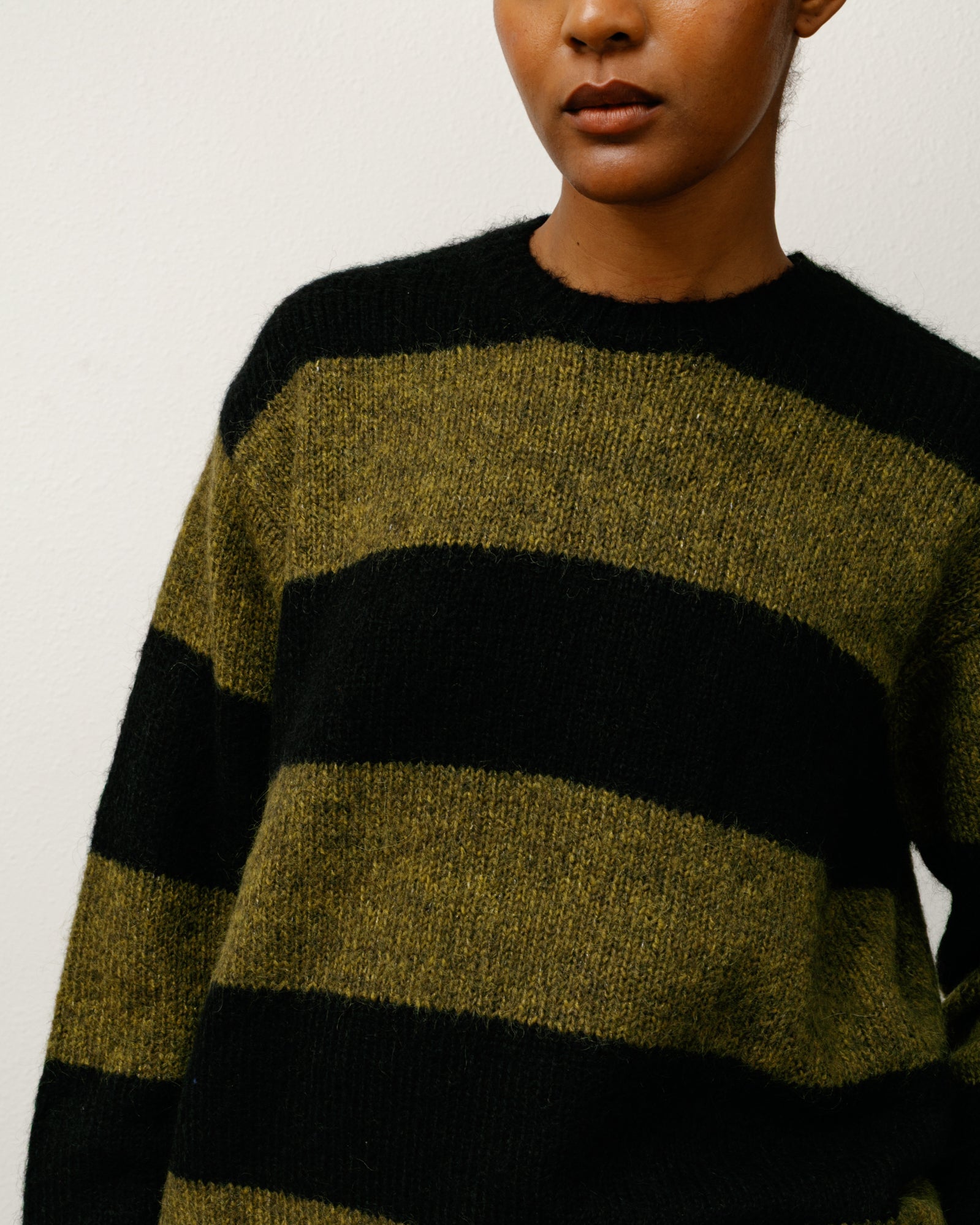 MOHAIR STRIPE SWEATER