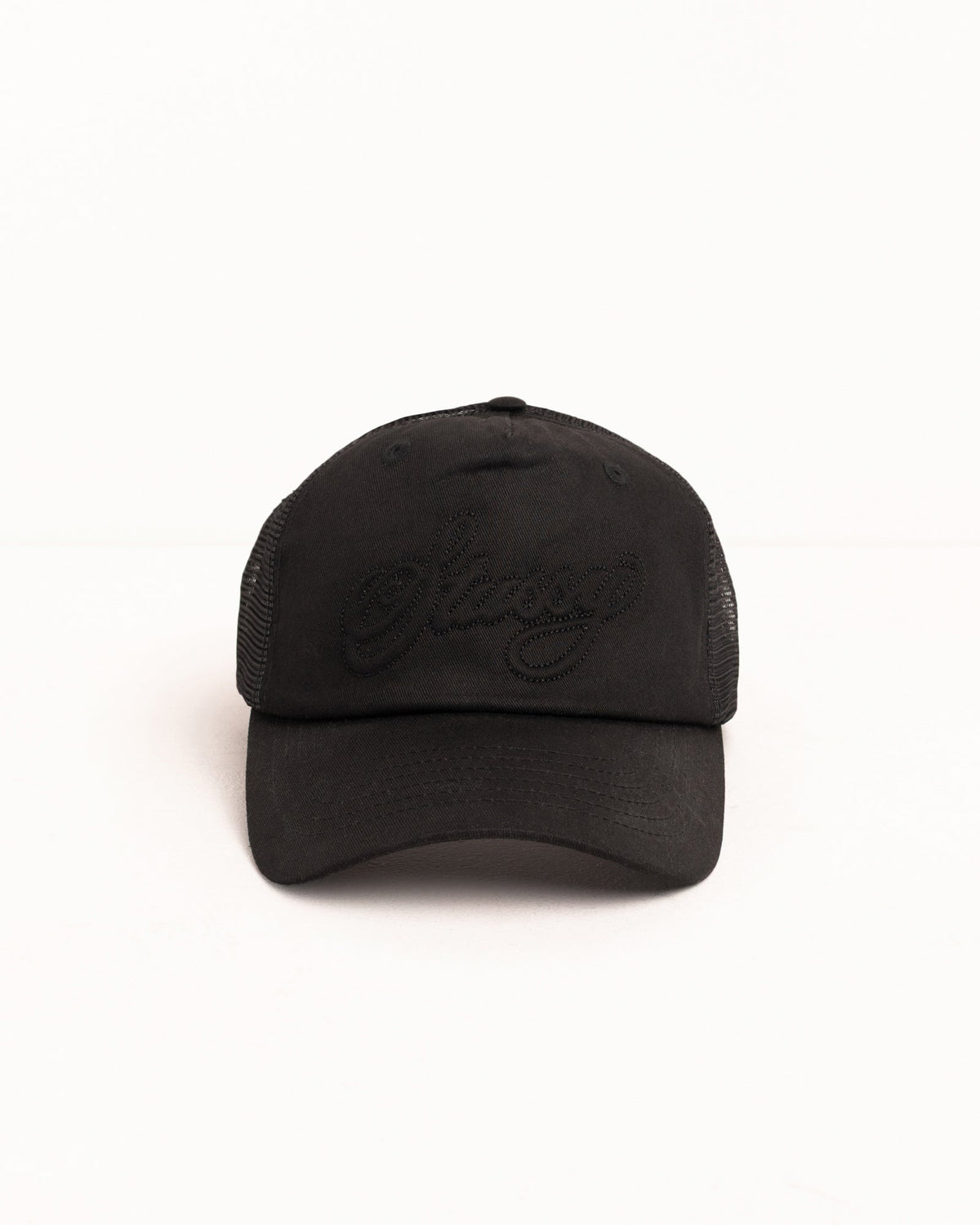 WAXED CURSIVE STITCH SNAPBACK TRUCKER