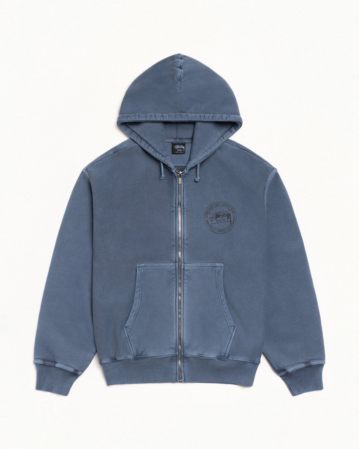STÜSSY WEAR ZIP HOODIE PIGMENT DYED